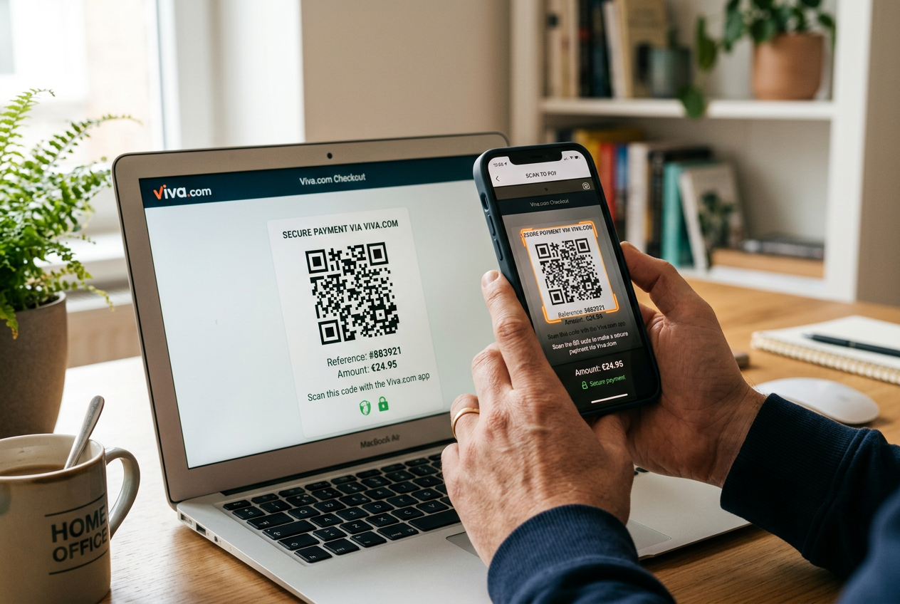 Secure mobile payment process using Viva Wallet app